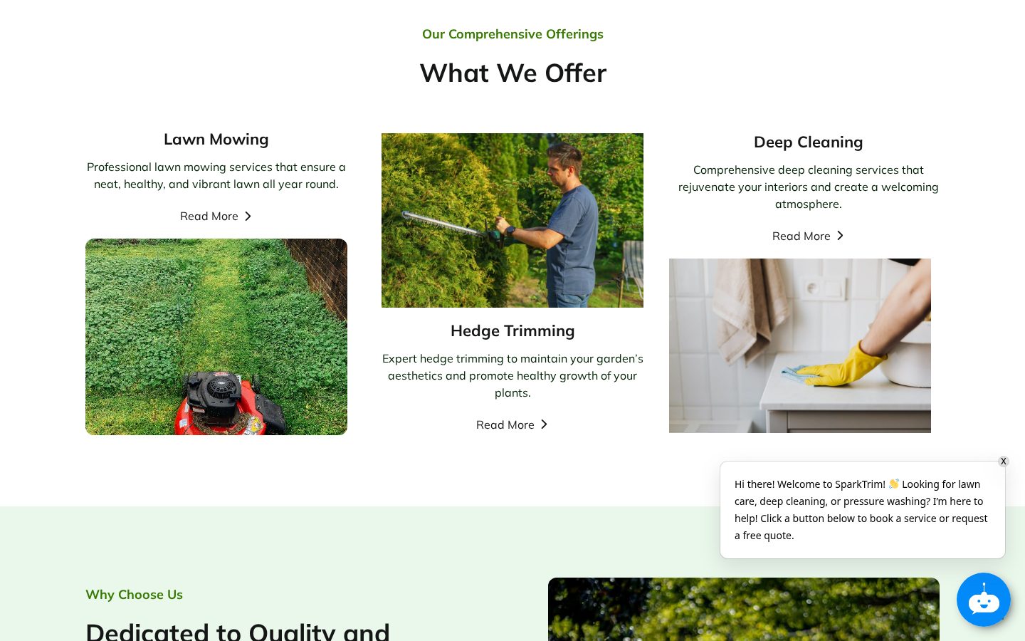 SparkTrim desktop homepage